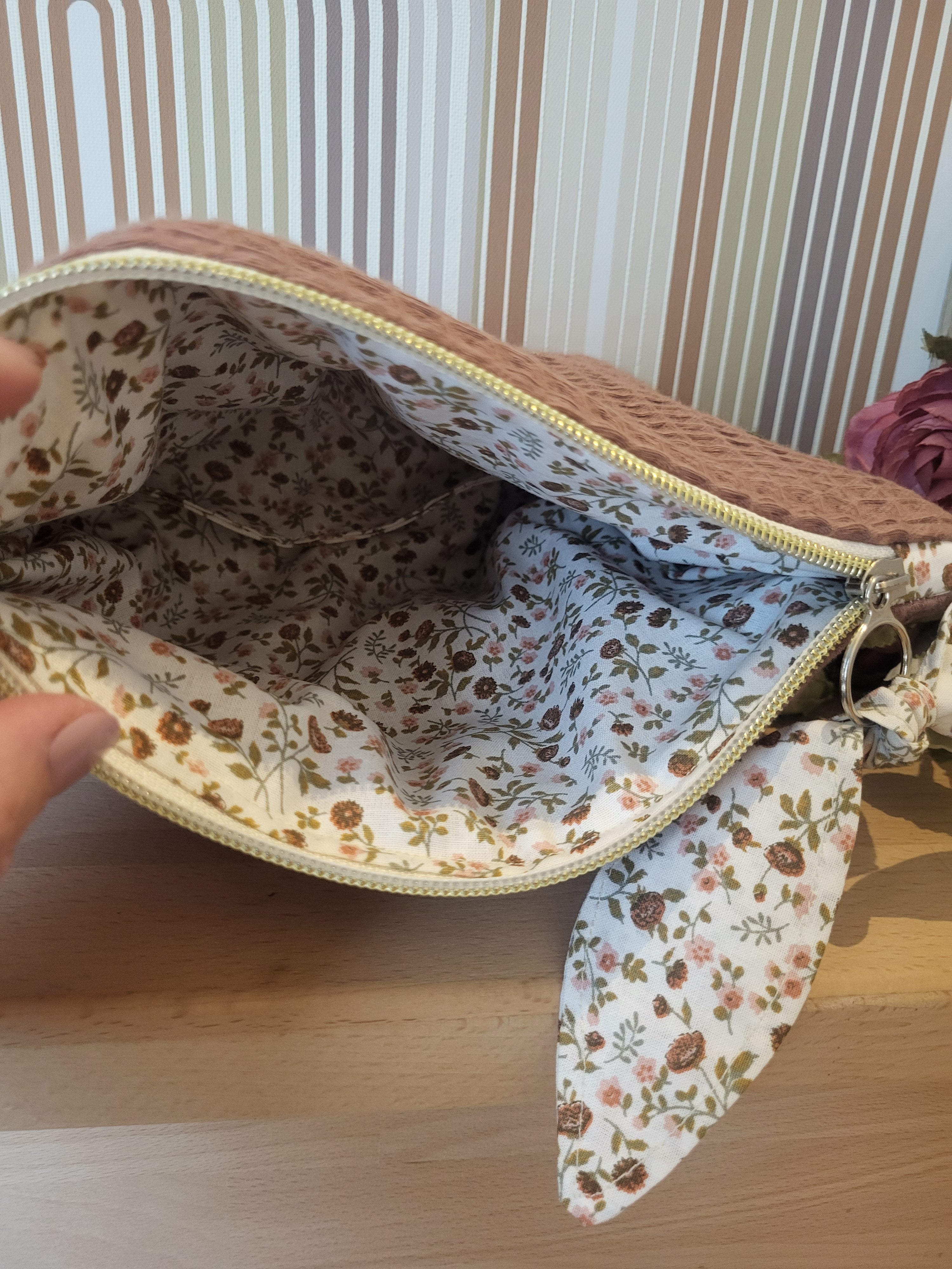 Trousse nid d’abeille chataigne