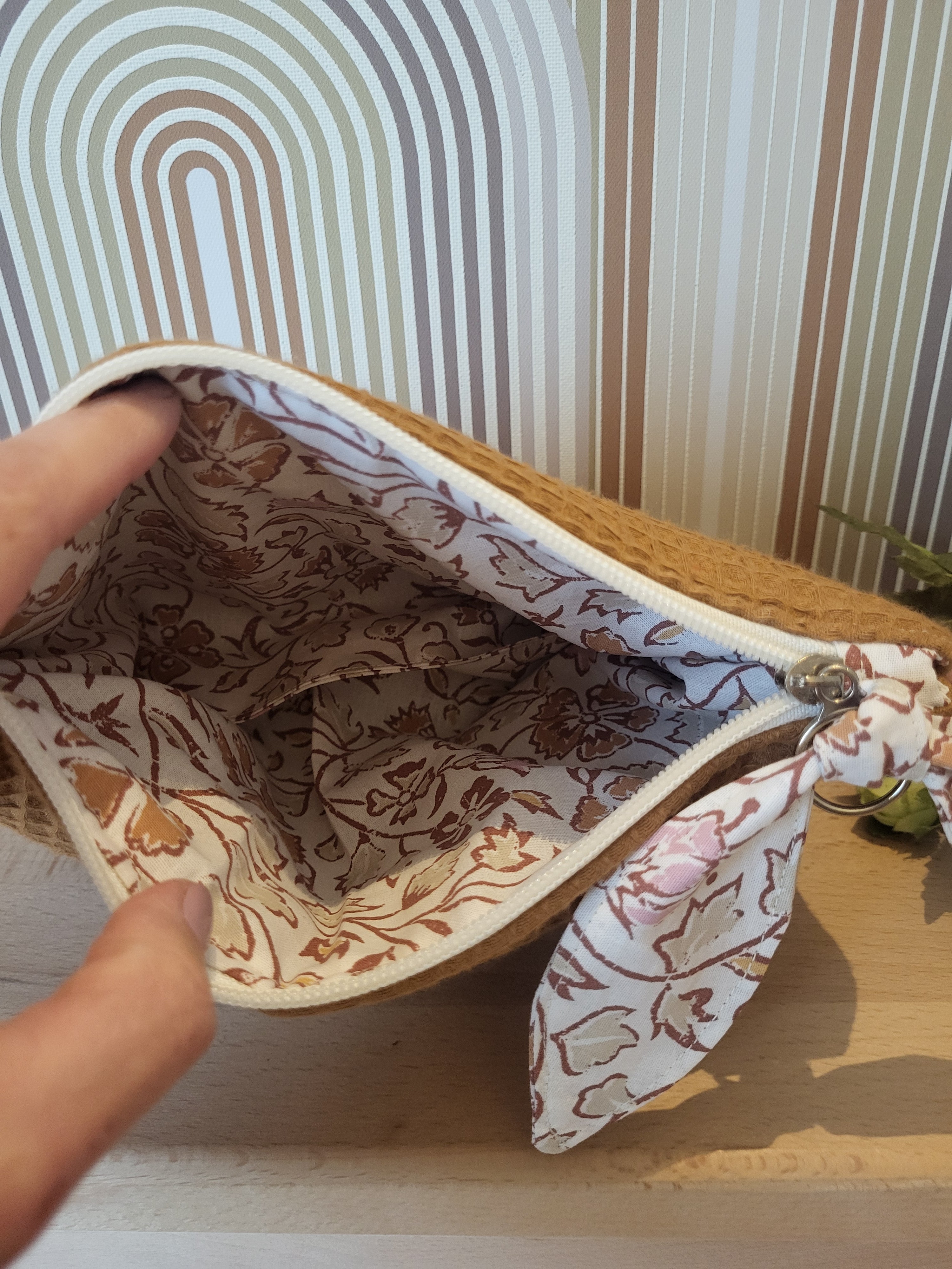 Trousse nid d’abeille Camel