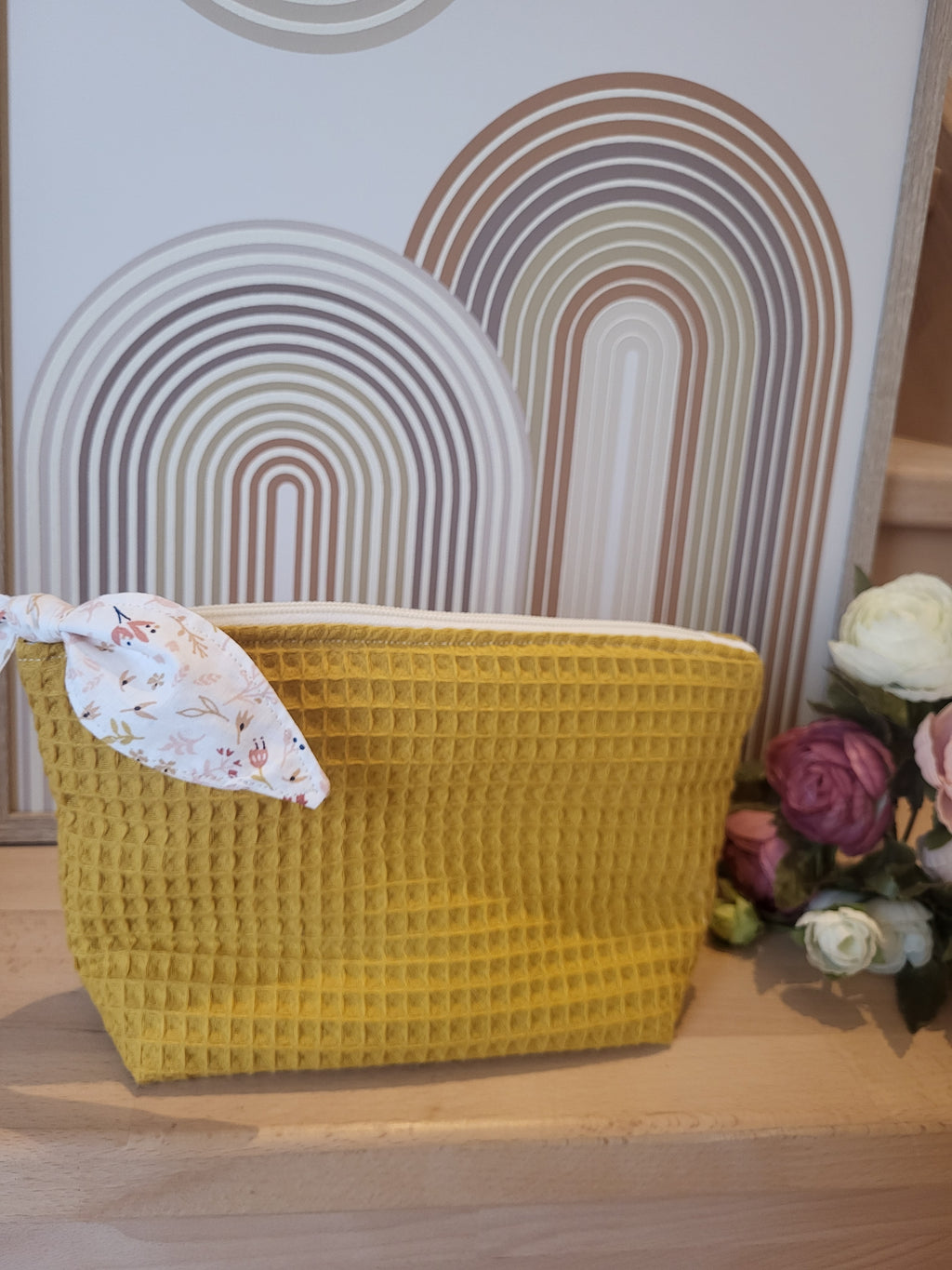 Trousse nid d’abeille moutarde