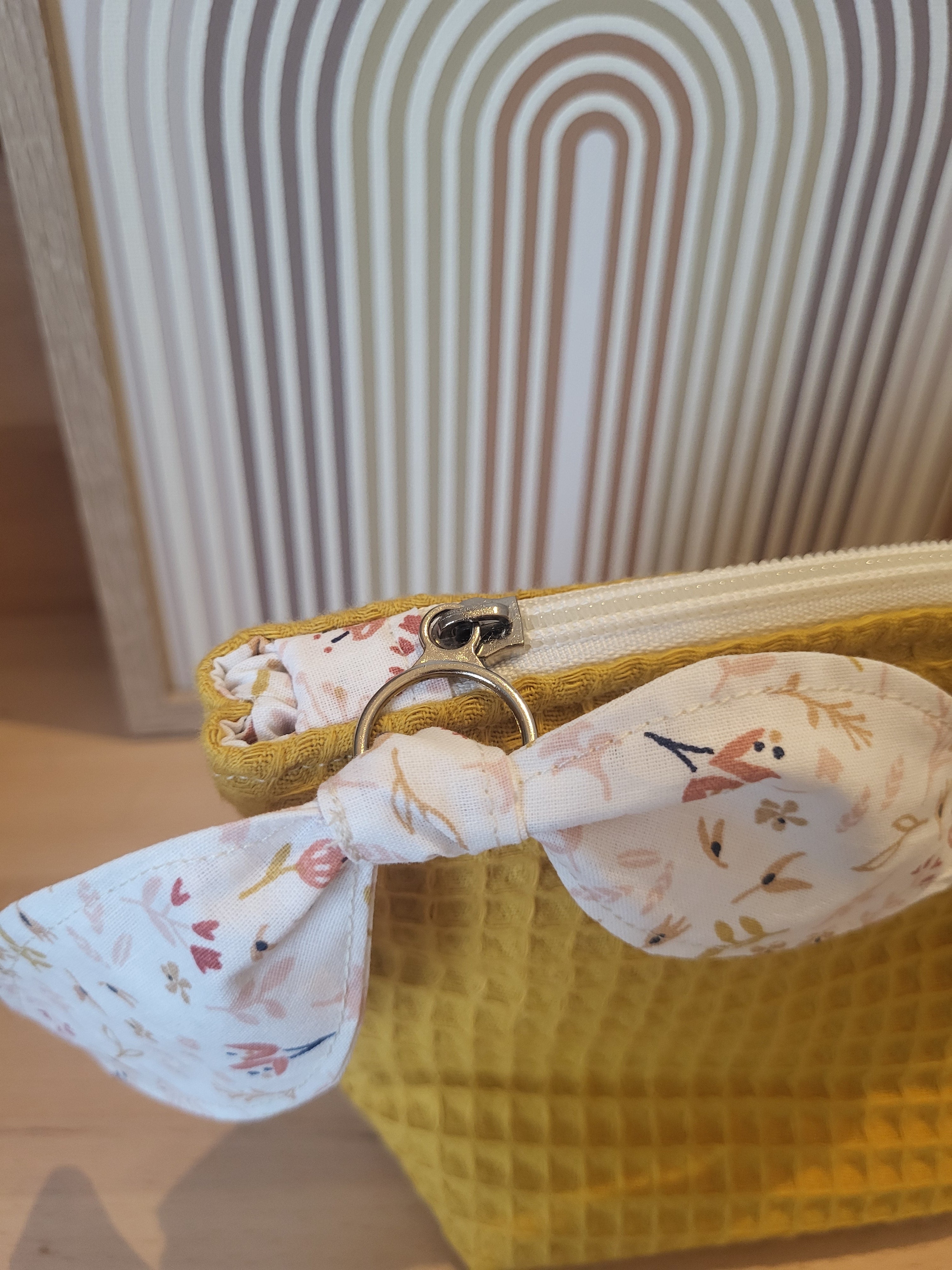 Trousse nid d’abeille moutarde